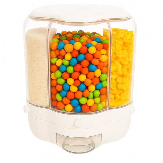 Rotating Rice Dispenser Ð 10kg Capacity Grain Storage Container