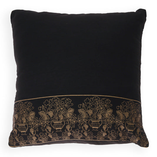 Gold Peacock Cushion Cover 18x18"
