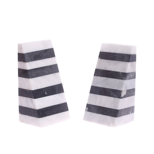 PILLAR BOOKEND 5X7X2.5.MARBLE.BLACK..
