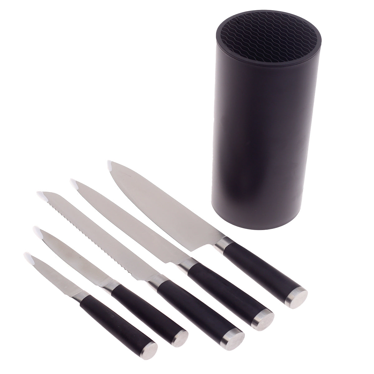 Black Knife Set Ð 6 Pcs with Holder