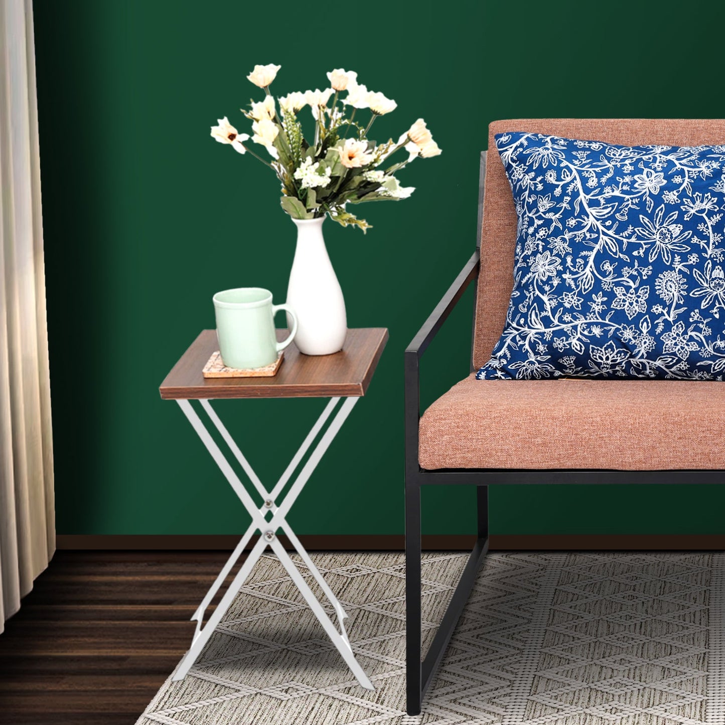 Ditmas Folding Side Table (White)