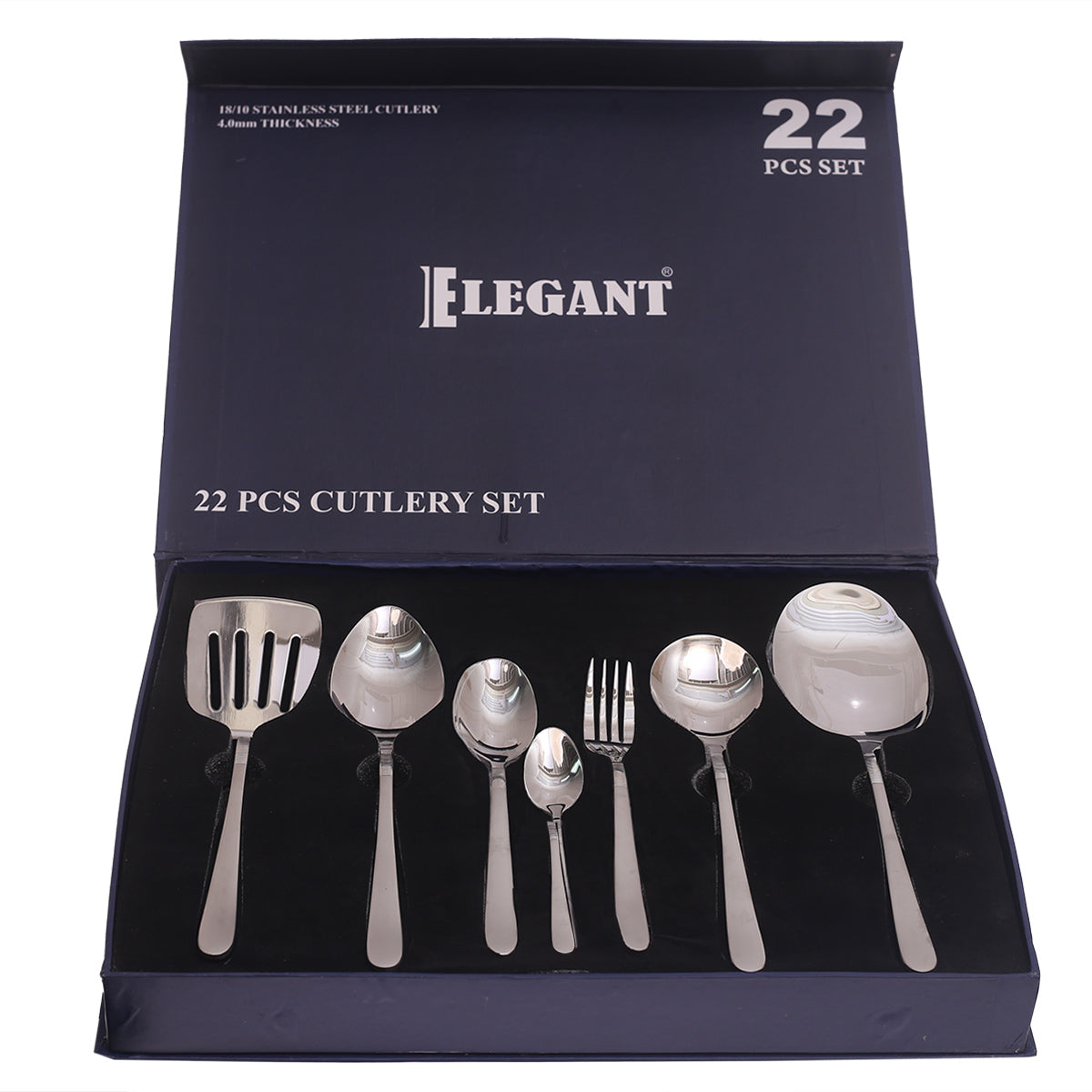 Elegant Silver 22-Piece Stainless Steel Cutlery Set Ð Premium Flatware with Gift Box