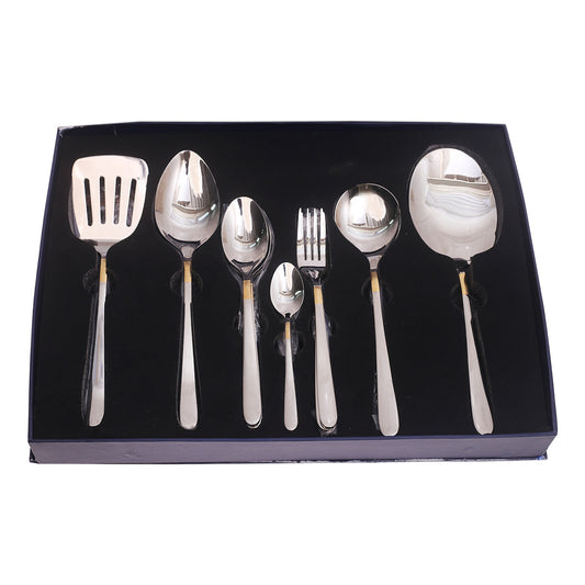 Elegant 22-Piece Gold & Silver Cutlery Set Ð Premium Stainless Steel Flatware with Gift Box