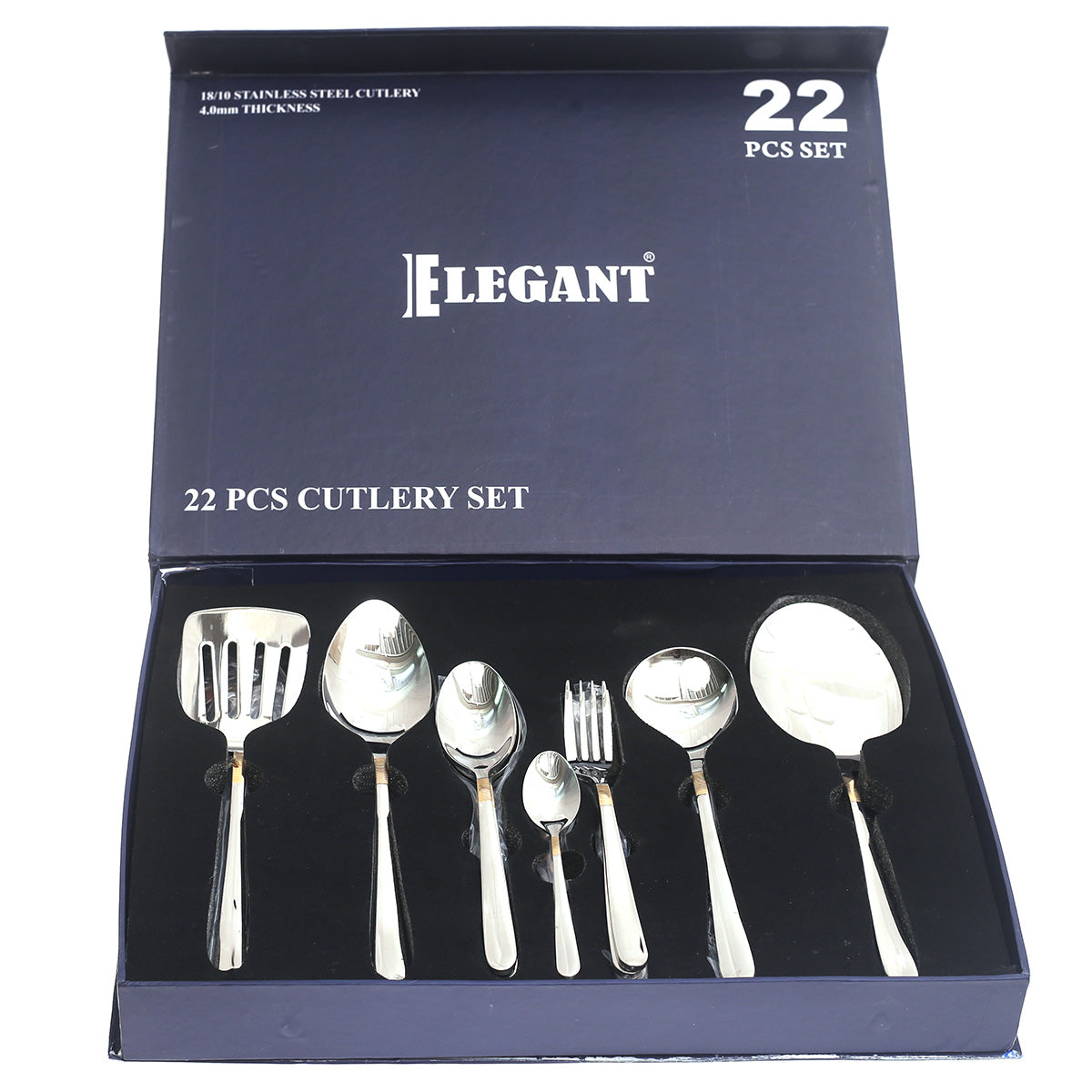 Elegant 22-Piece Gold & Silver Cutlery Set Ð Premium Stainless Steel Flatware with Gift Box