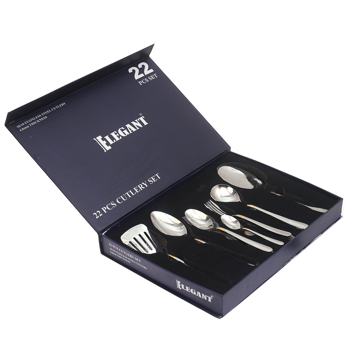 Elegant 22-Piece Gold & Silver Cutlery Set Ð Premium Stainless Steel Flatware with Gift Box