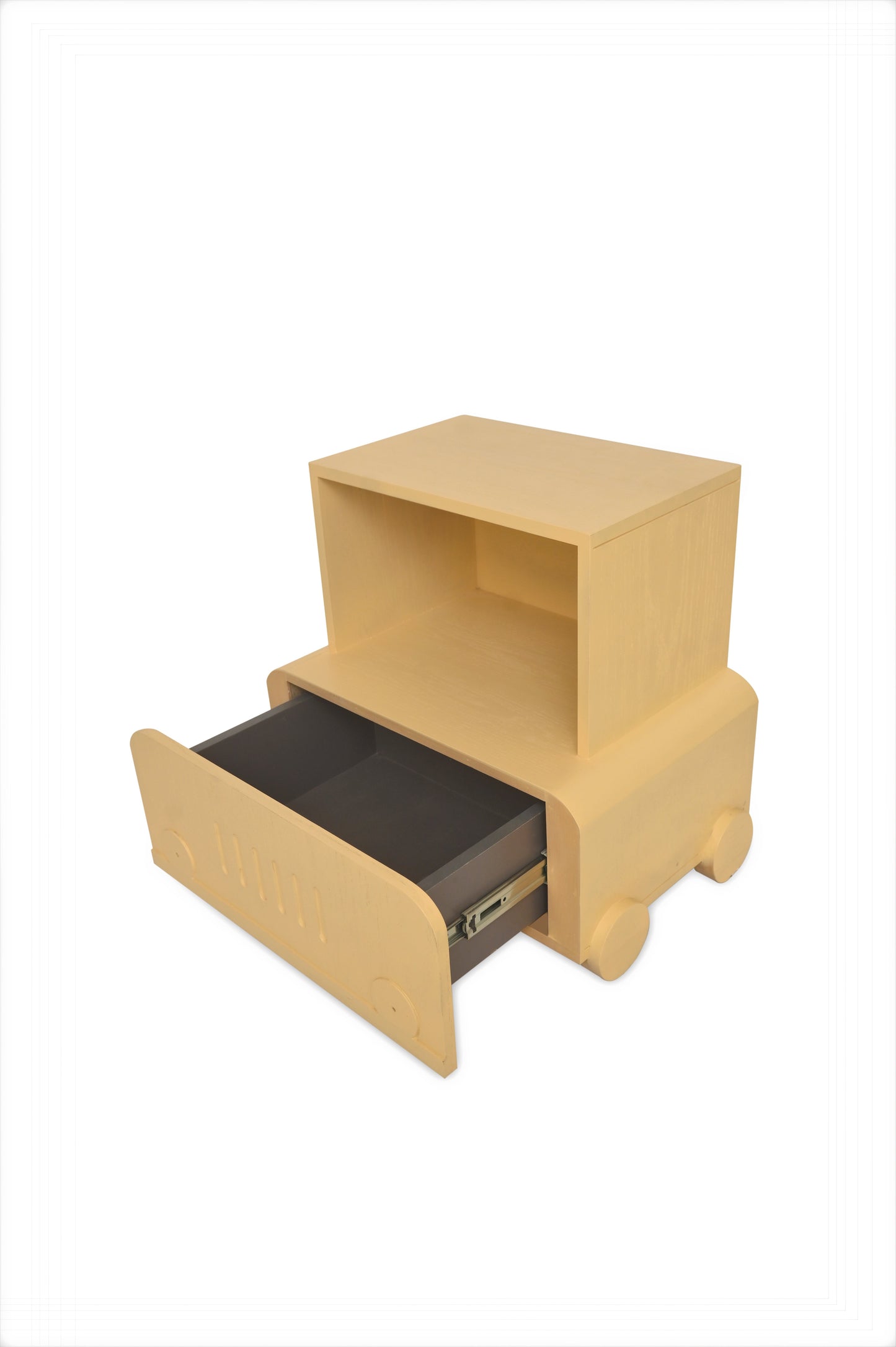 Wooden Cart Side Table Ð KidsÕ Bedside Table with Toy-Like Design