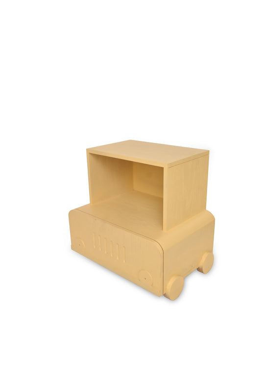 Wooden Cart Side Table Ð KidsÕ Bedside Table with Toy-Like Design