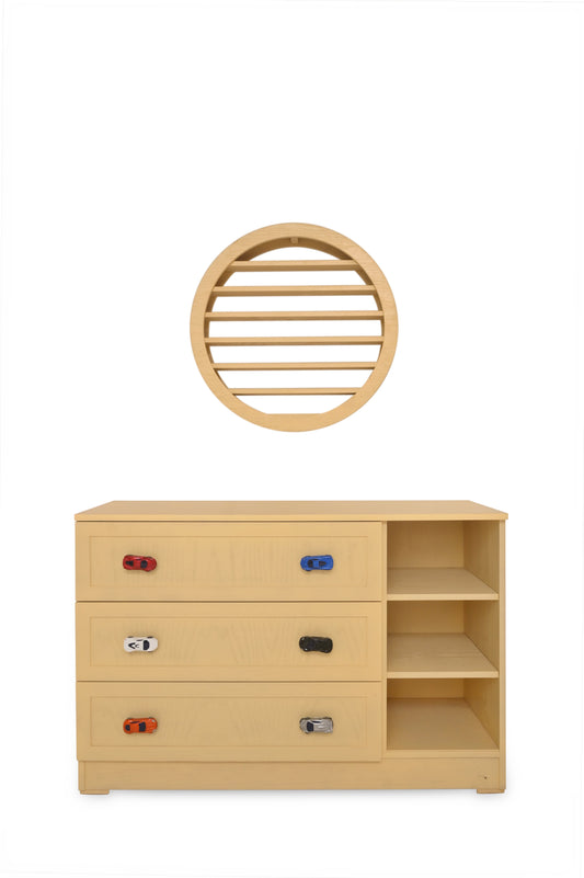 Wooden Cart Chester Ð KidsÕ Chest of Drawers with Toy Car Handles