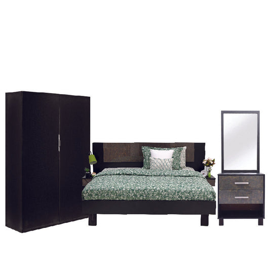 Novak - Bed, Dresser & 2 Door wardrobe
