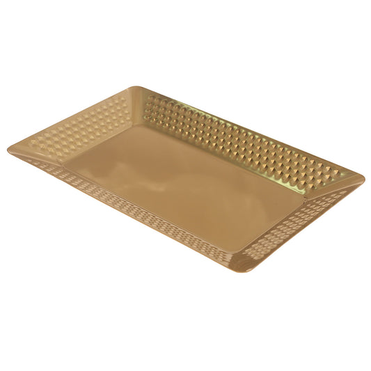 Rect Tray Gold Ð Embossed Metallic Serving Tray