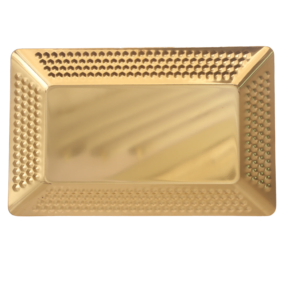 Rect Tray Gold Ð Embossed Metallic Serving Tray