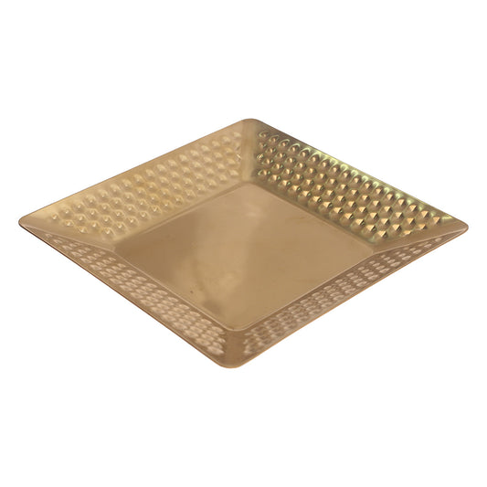 Square Tray Gold Ð Embossed Metallic Serveware
