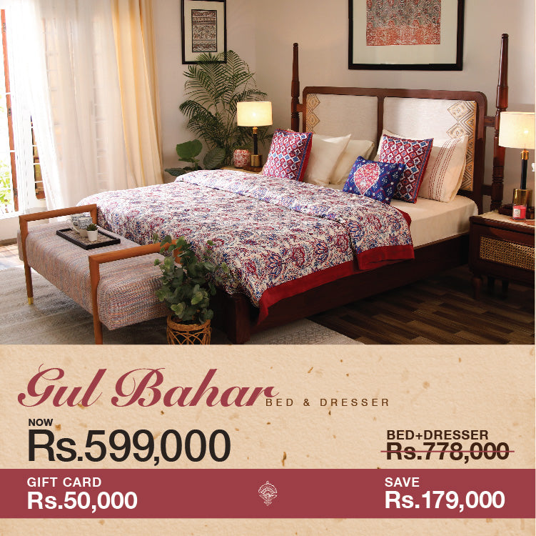 Gul Bahar Bedroom Set Ð Bed, Dresser & Rs 50,000 Gift Card