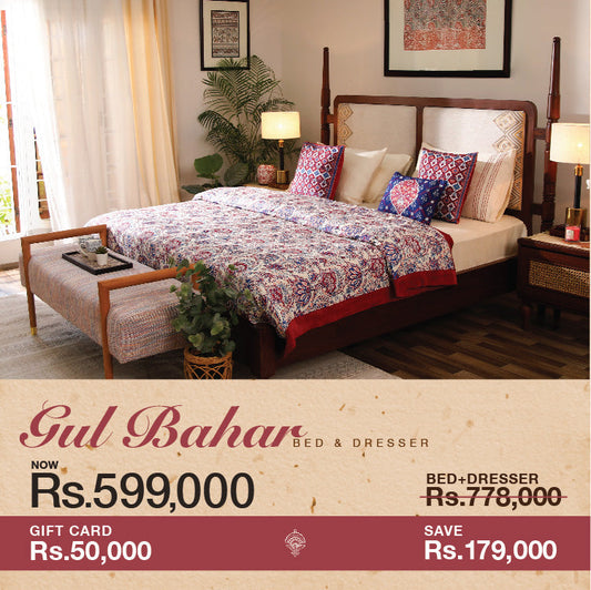 Gul Bahar Bedroom Set Ð Bed, Dresser & Rs 50,000 Gift Card