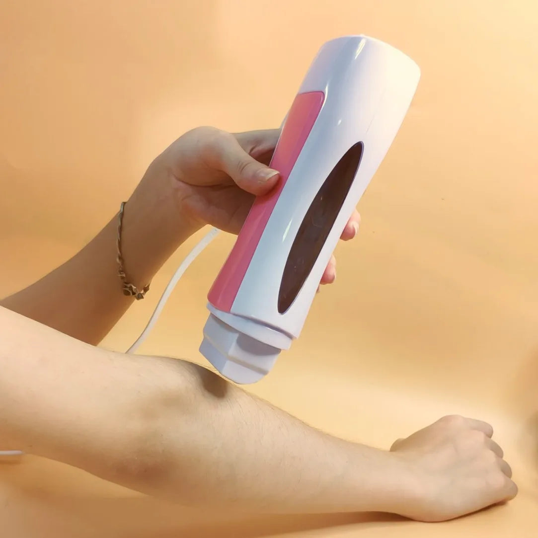 Electric Hair Removal Wax-melt Machine, Heater EU Plug Portable Epilator Roll, Heater Melt Depilation Hair Removal, SPA Handheld Body Depilatory Machine Hair Removal Tool