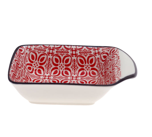 Porcelain Dish Ð Elegant Printed Square Design