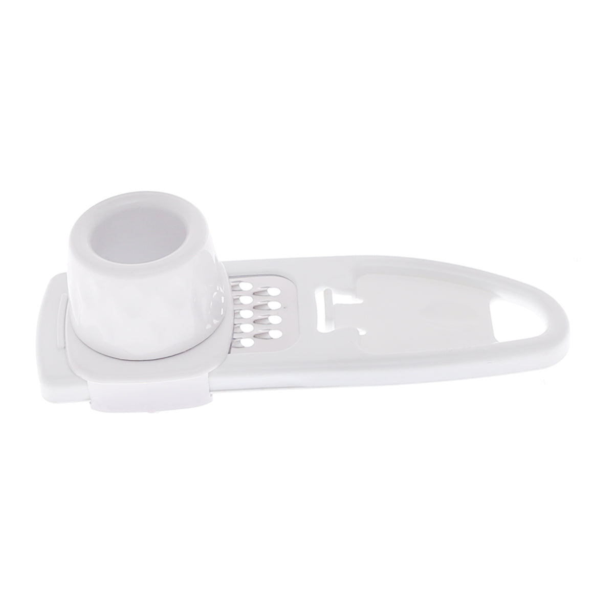 Garlic Grater with Container Ð Handheld Kitchen Tool (White)