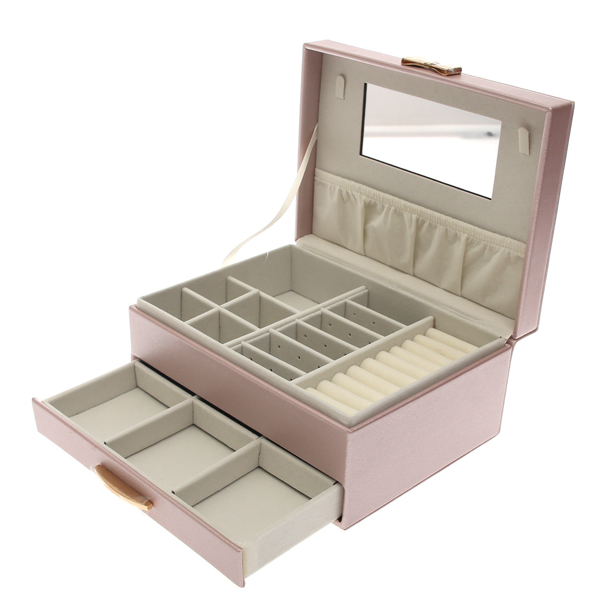 Elegant Jewelry Storage Box Ð Multi?Layer Organizer with Mirror & Drawer