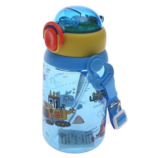 KidsÕ Water Bottle with Straw Ð 450ml Flip?Top Leak?Proof Design (Blue, Pink, Yellow)