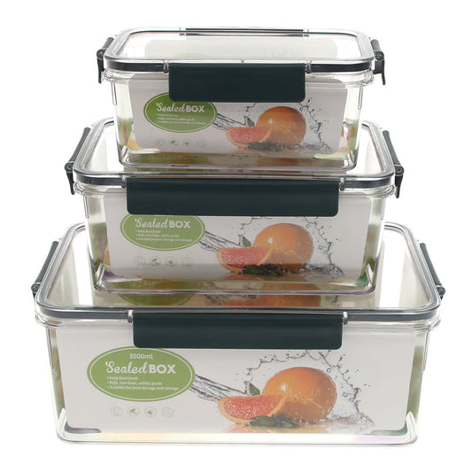 Airtight Food Storage Containers Ð 3?Piece Rectangular Acrylic Set