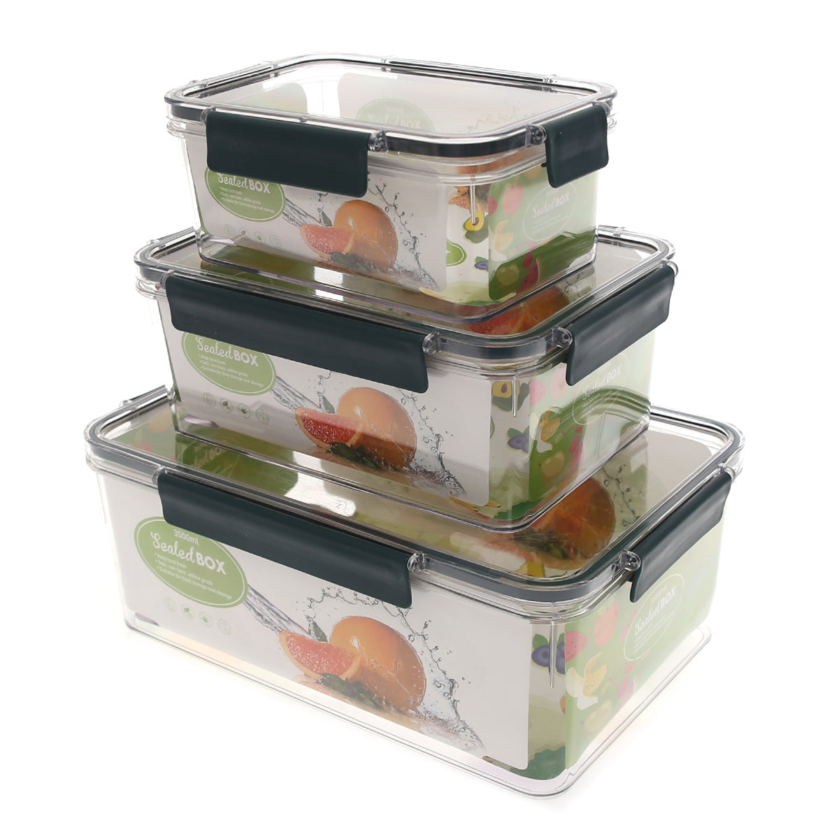 Airtight Food Storage Containers Ð 3?Piece Rectangular Acrylic Set