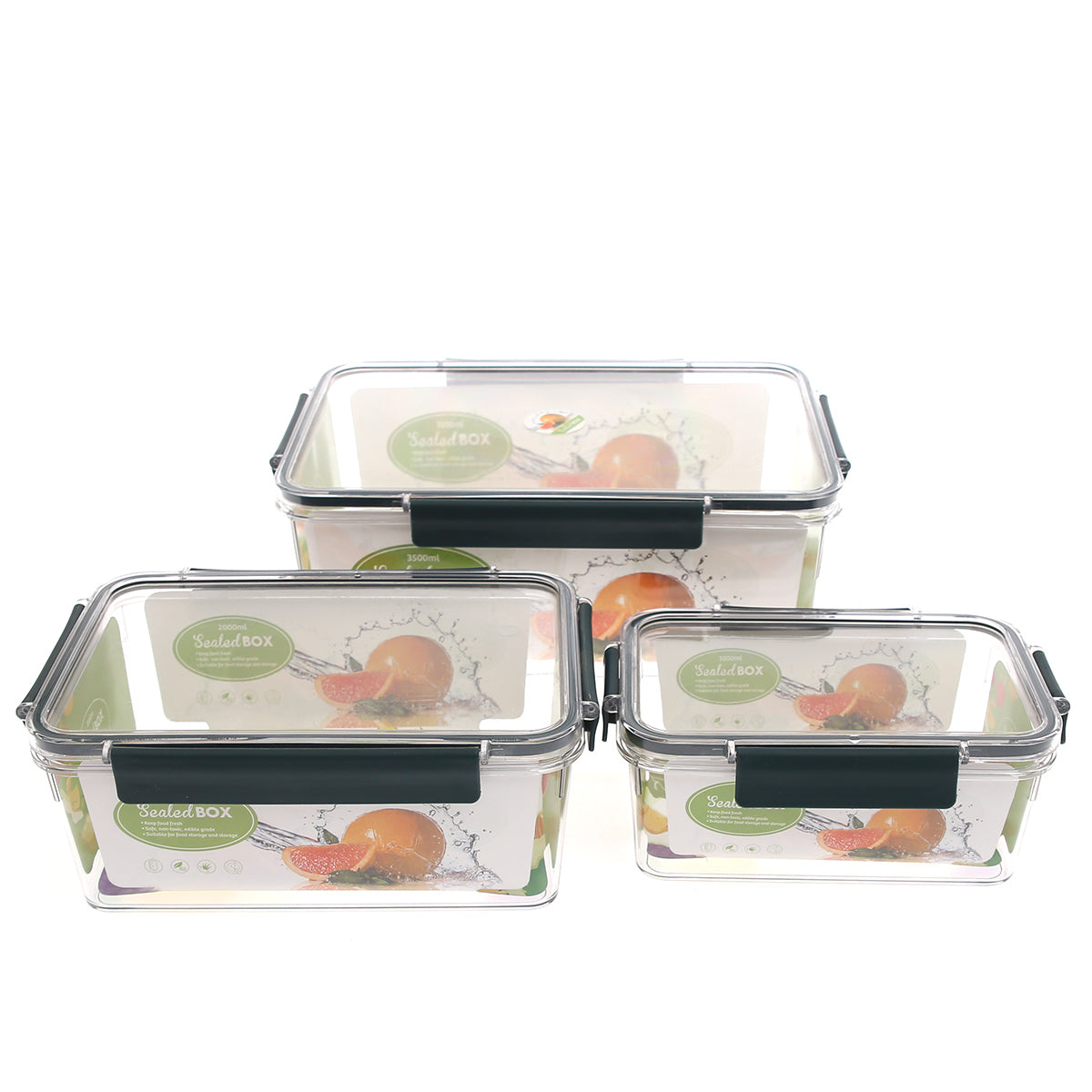 Airtight Food Storage Containers Ð 3?Piece Rectangular Acrylic Set