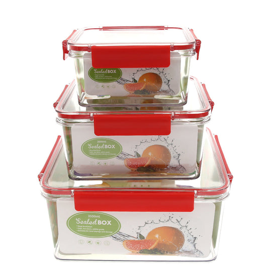 Airtight Food Storage Containers Ð 3?Piece Square Acrylic Set