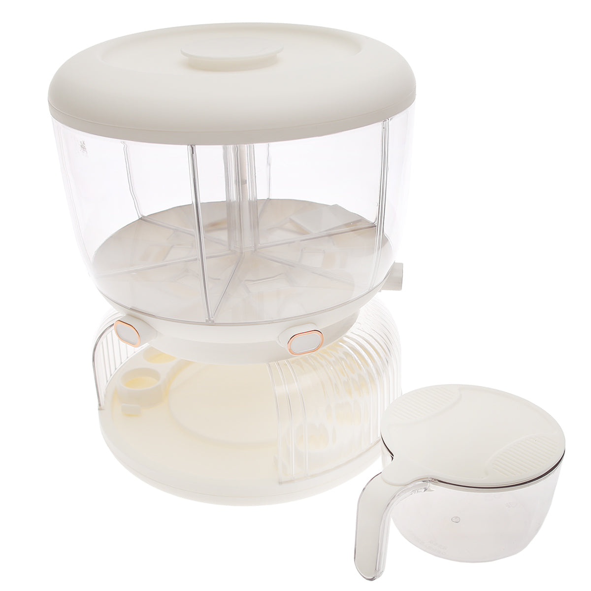 Rice Dispenser with Egg Tray Ð Multi?Compartment Grain & Egg Storage Container