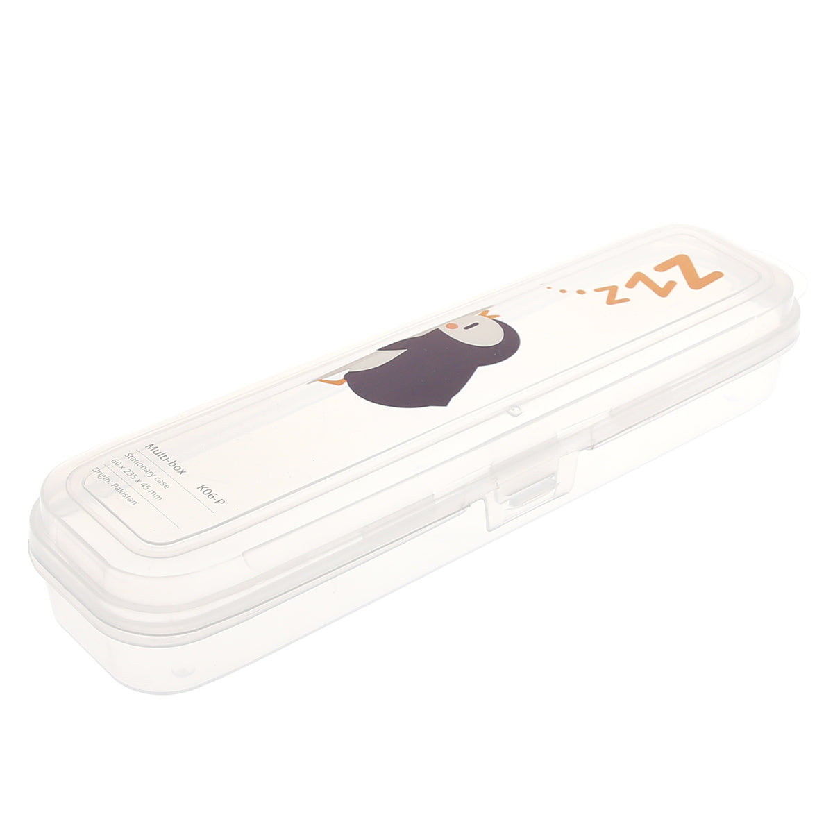 Sleeping Penguin Multi?Box Ð Transparent Stationery Storage Case for Kids & School Supplies (Copy)