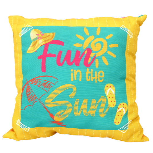 Beach Fun In The Sun Cushion 18X18Yellow