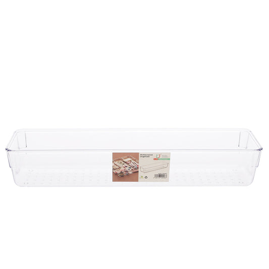 Long Multipurpose Organizer Tray Ð Clear Plastic Storage for Drawers & Countertops