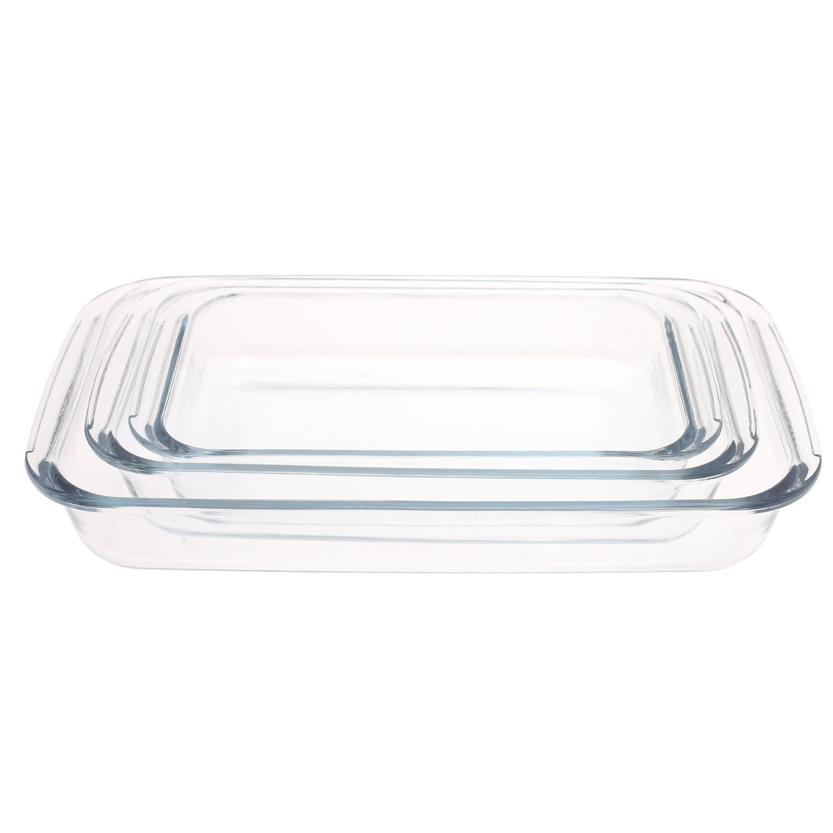 3-Piece Glass Baking Dish Set Ð 1L, 1.6L, 2.2L Rectangular Oven-Safe