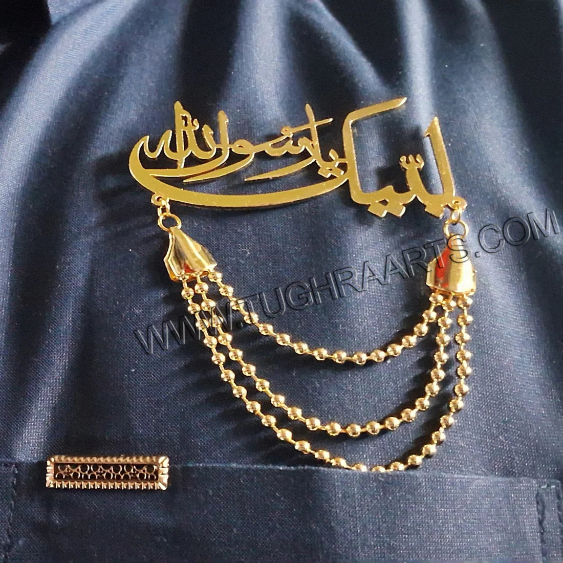 Islamic Coat Lapel Pin – Eid Milad Un Nabi Gift – 24K Gold/Silver Plated – Pure Brass Material – Durable & Elegant Islamic Pin for Men