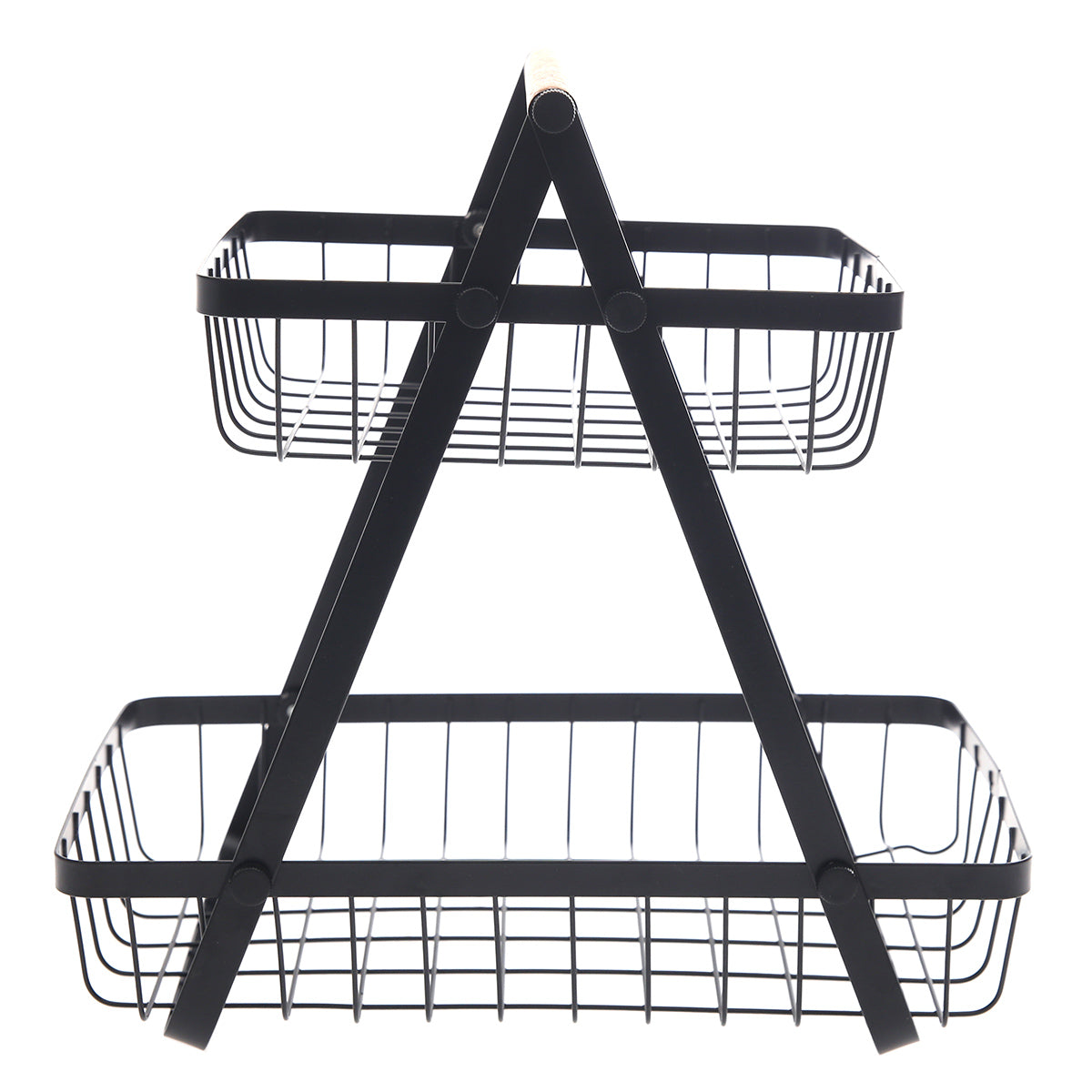2?Tier Metal Storage Basket Ð Black Countertop Organizer for Kitchen & Home