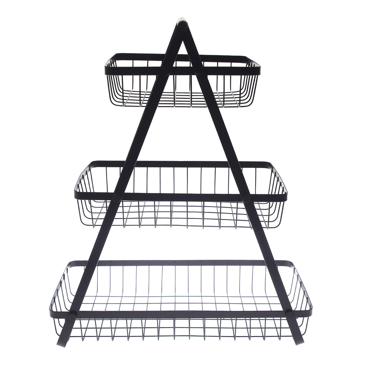 3?Tier Metal Storage Basket Ð Black Countertop Organizer for Kitchen & Home