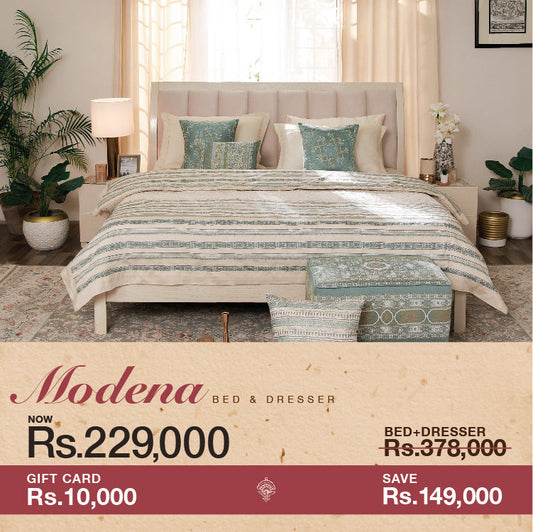 Modena Bedroom Set Ð Bed, Dresser & Rs 10,000 Gift Card