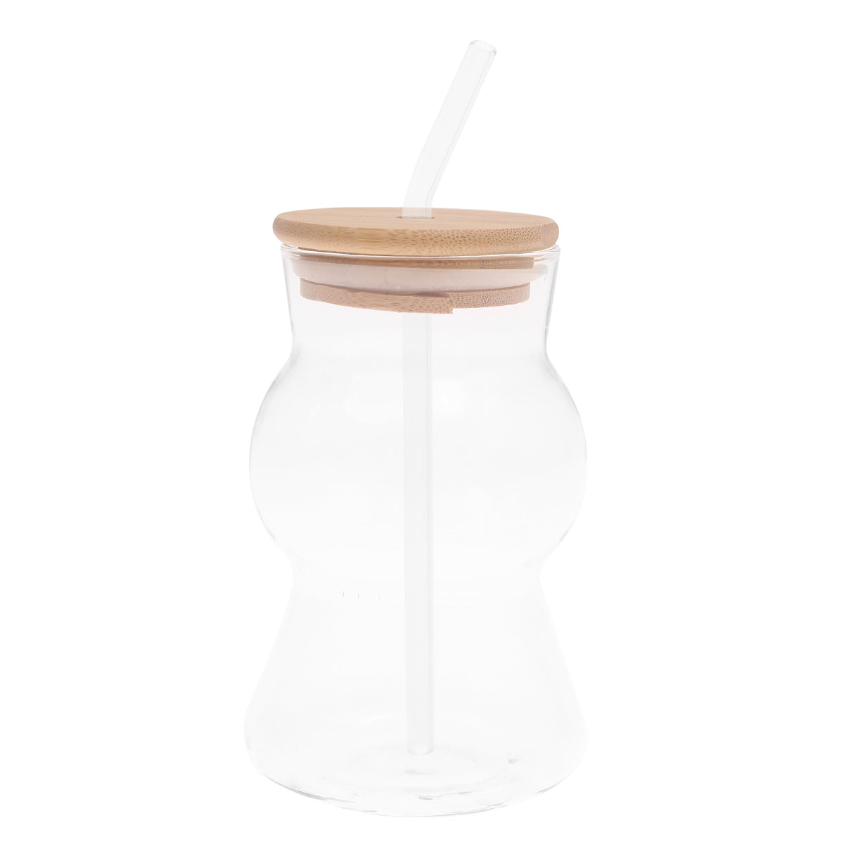 Glass Tumbler with Bamboo Lid & Straw Ð 450ml