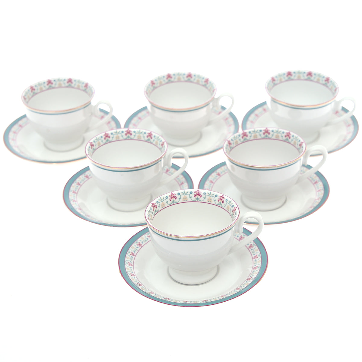 12Pcs Cup & Saucer Set Floral Elegance