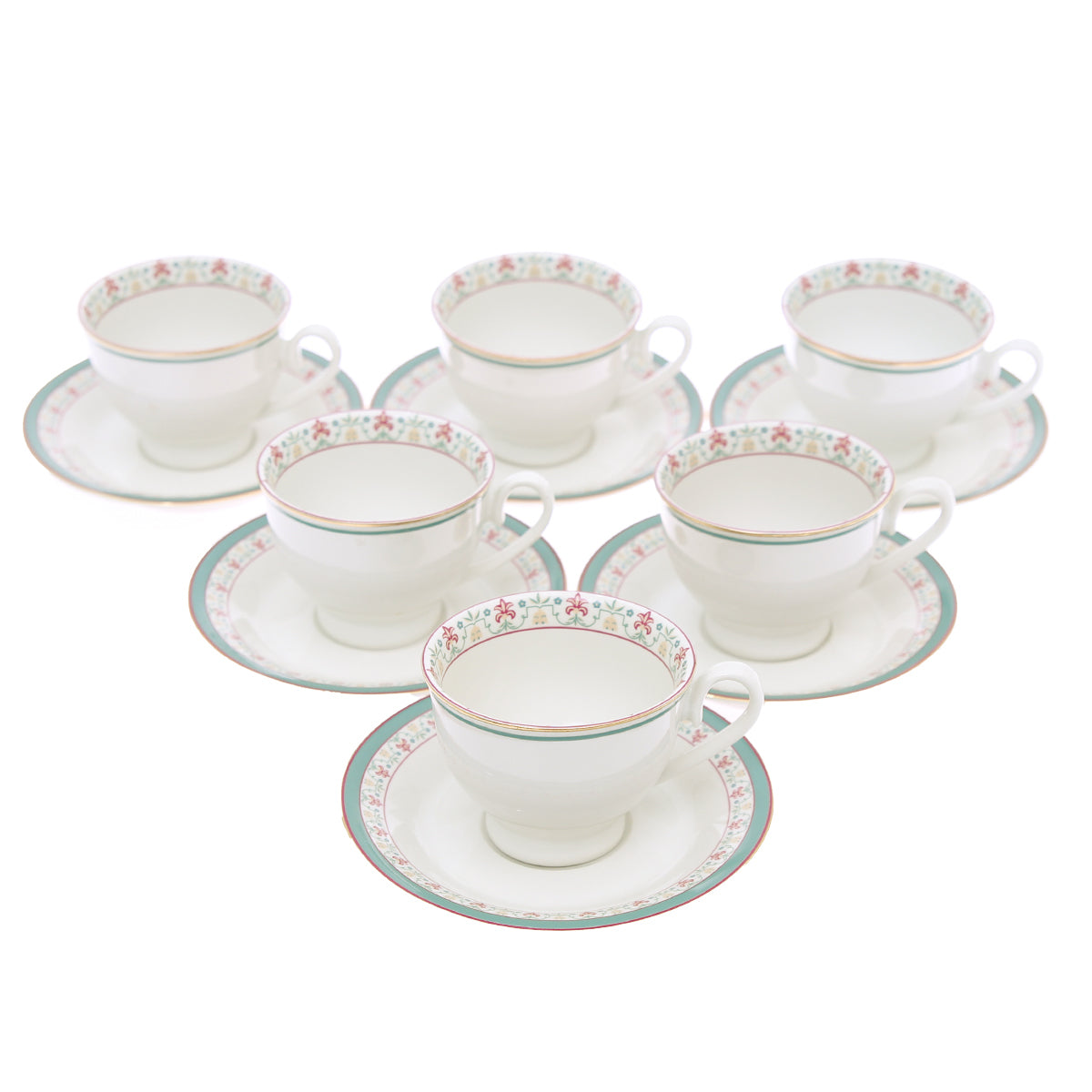 12Pcs Cup & Saucer Set Floral Elegance