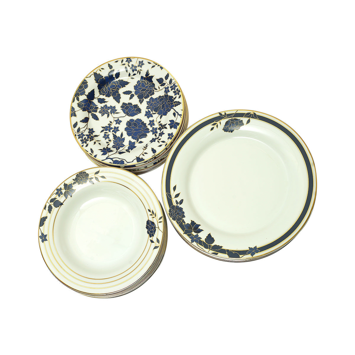 18pcs Dark Blue Plate set