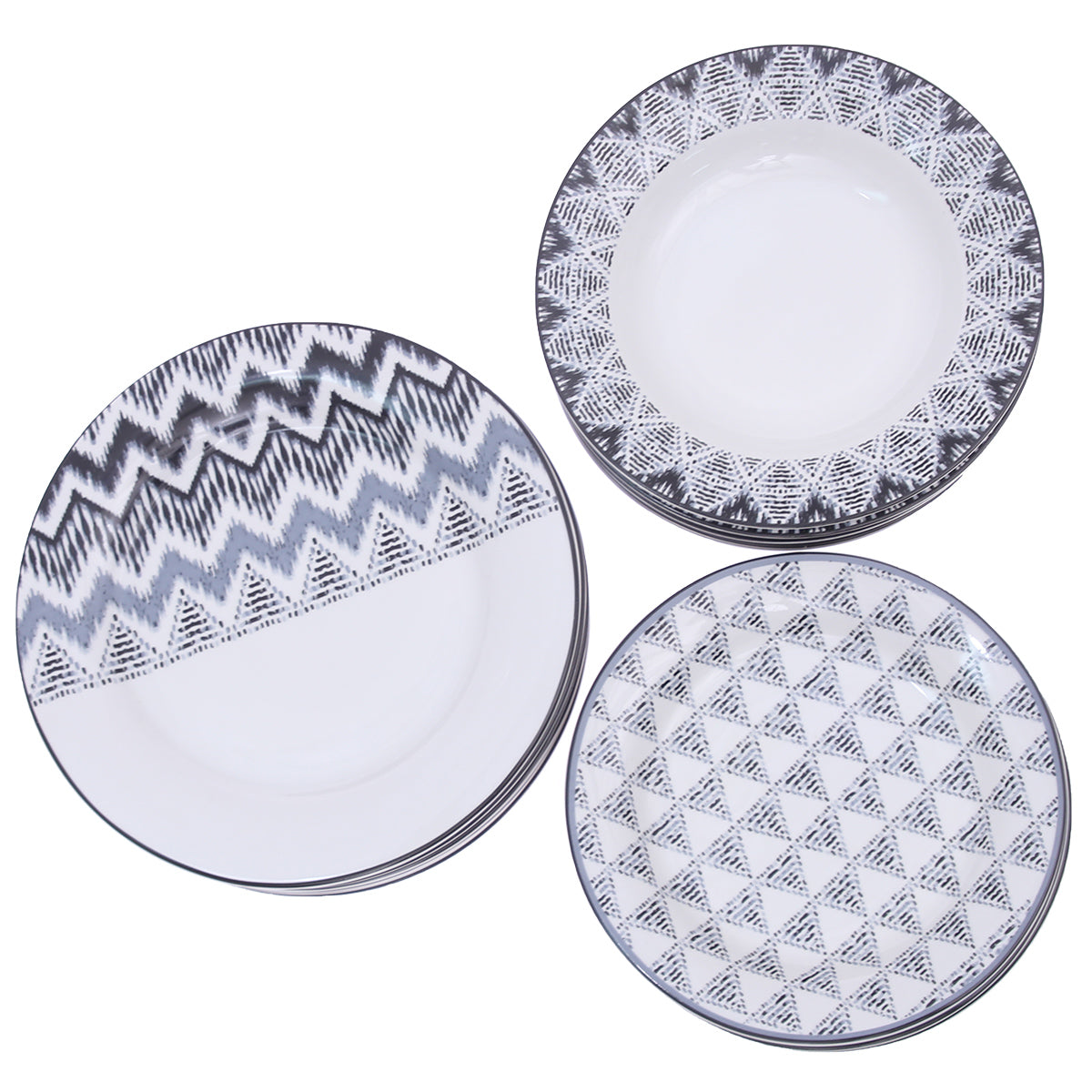 18pcs Bold zag Plate Set