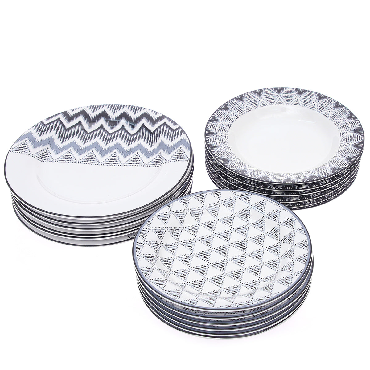 18pcs Bold zag Plate Set