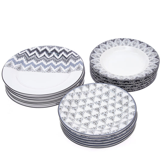 18pcs Bold zag Plate Set