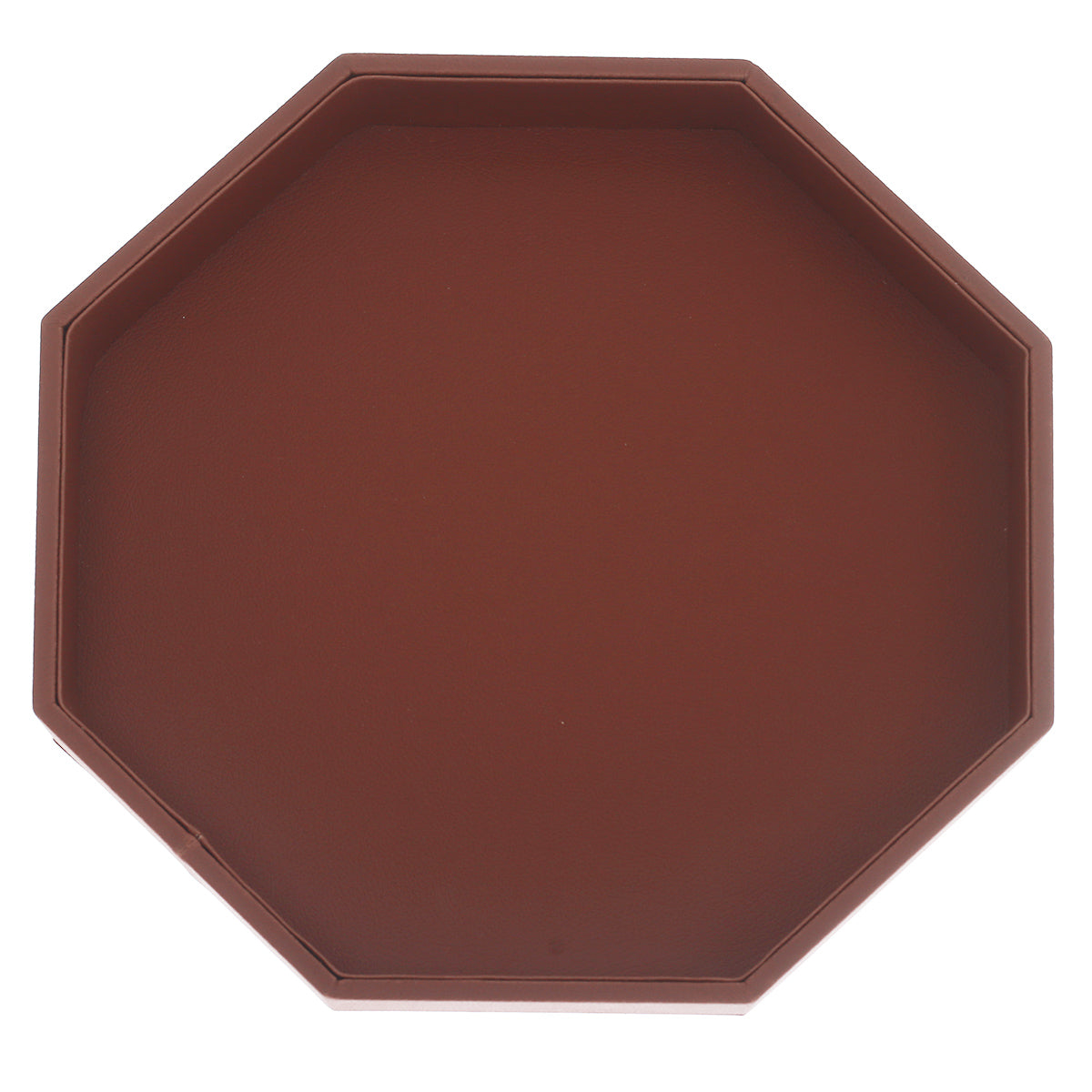 Octagon Platter Tray Brown