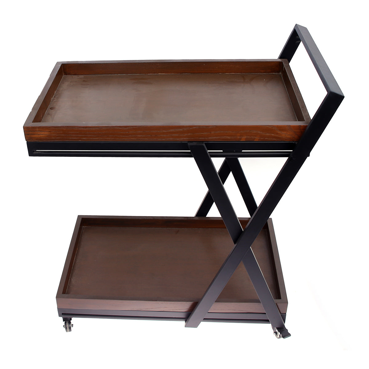 2 Step Wooden Tea Trolley X Design