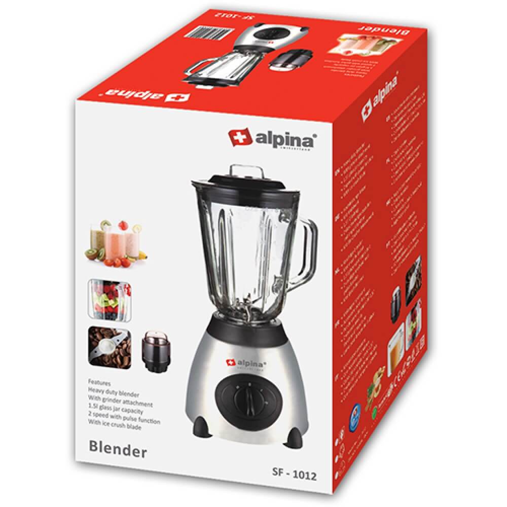 Glass Jar Blender & Grinder SF-1012-SB - Alpina
