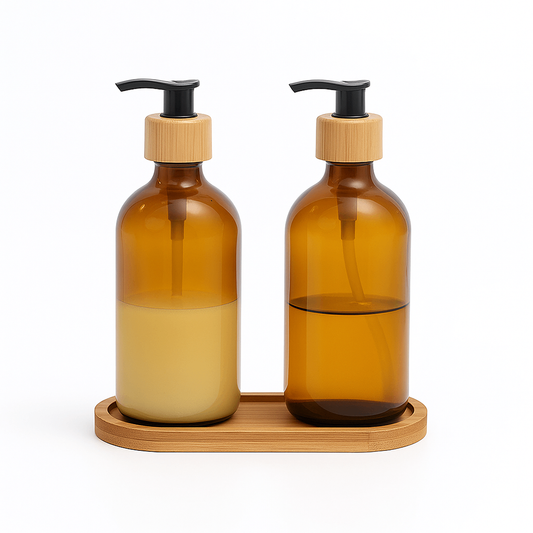 SOAP DISPENSER GLASS BOTTLE Ð 2PCS (Brown)