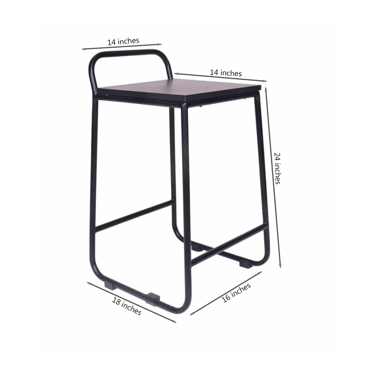 Stella Stool with Black Metal