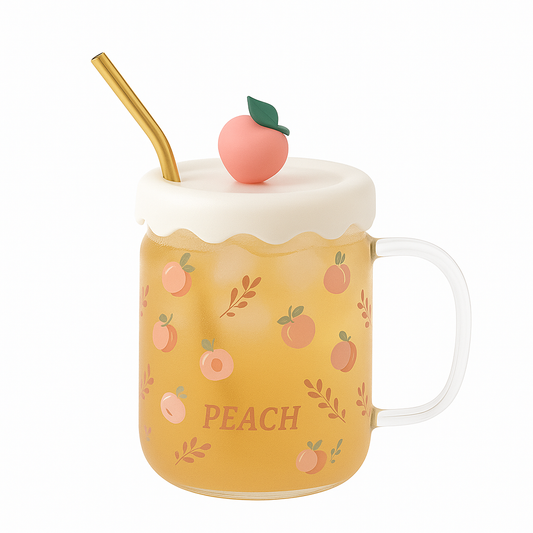 Fruit Mug Ð Transparent with Fun Fruit Design & Lid