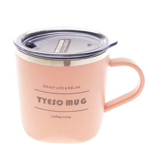 TYESO Insulated Coffee Mug with Lid Ð Stainless Steel Travel Cup (Pink, Black, Light Blue, Blue)
